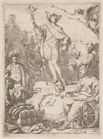 KG 05551
<br/>
Mercurius op voetstuk met wapen Frankrijk
<br/>
<em>Lairesse, Gerard de (1640-1711) - attr.</em>